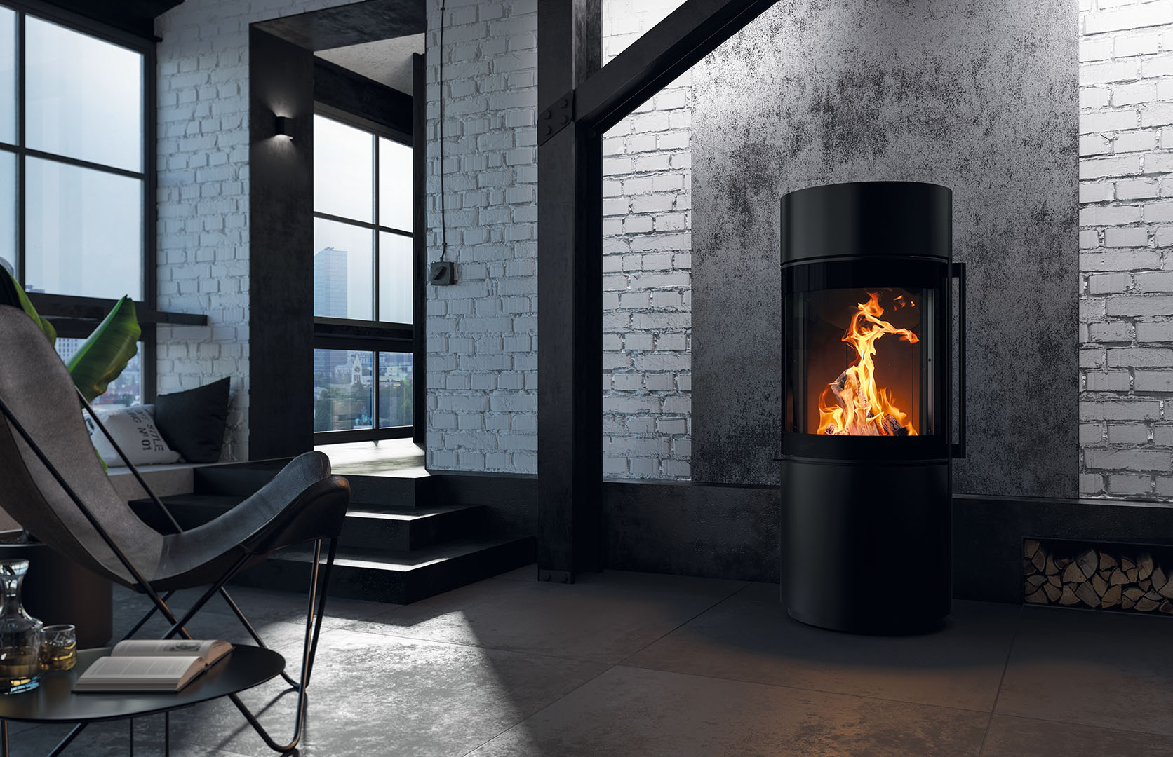 Kaminofen - Spartherm Passo XS "Black Edition" mit ROBAX "NightFlame" – Bild 5
